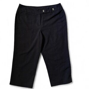 Black Larry Levine capri pants with silver hardware Size 12 #office